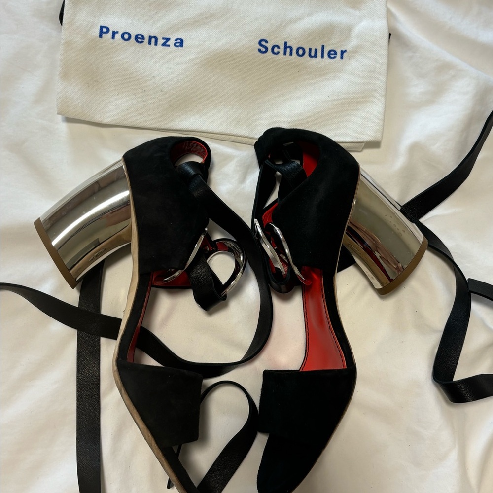 Proenza Schouler Black and Silver Heels